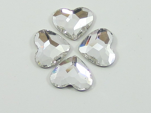 12 pcs. HEART 3.6mm CRYSTAL FLAT BACK European Rhinestones